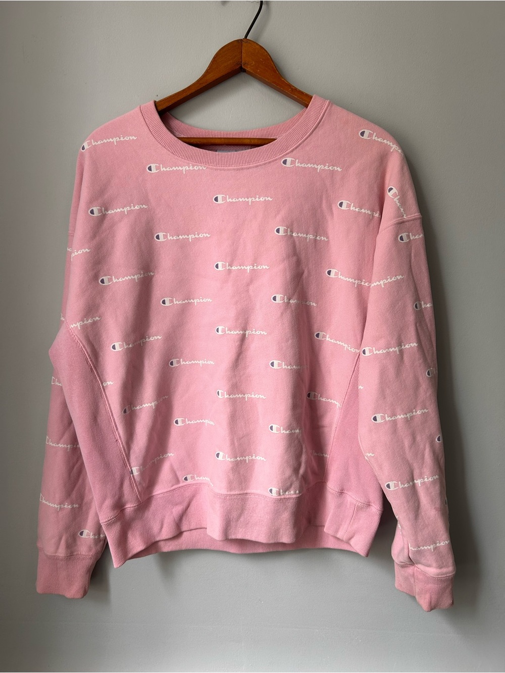 Champion Reverse Weave Sweatshirt‎ Womens Large Pink Long Sleeve